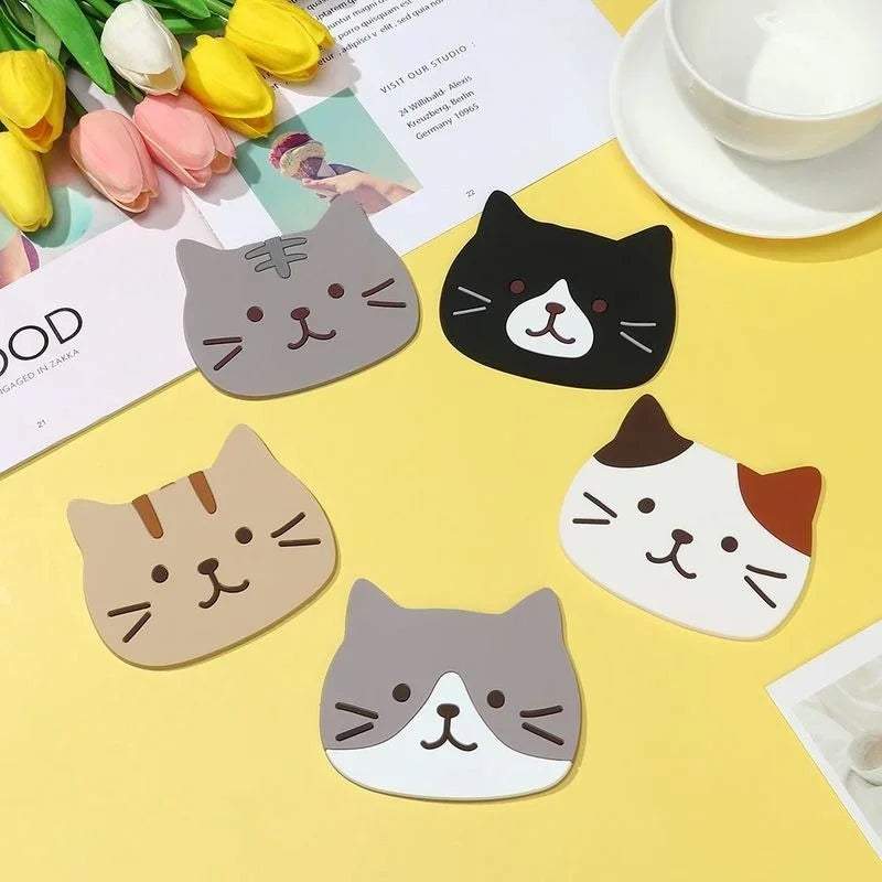 tapis table cartoon chat visage gris blanc beige antiderapant respectueux environnement pvc nordic Küche
