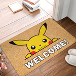 tapis sol antidérapant pikachu jaune noir rouge cartoon pois flanelle 60x40cm chambre cuisine salon