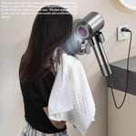 porte sèche cheveux support mural rotatif moderne adhésif sèche cheveux unique beige gris rose