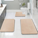 tapis bain gris uni doux moderne adhésif ensemble trois pièces chambre salle bain