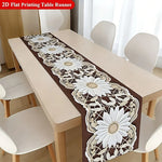nappe lin marron motifs tournesols floral vintage dimension 90x35 150x59
