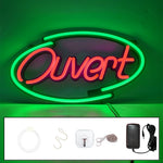 enseigne lumineuse ouverte néon rouge texte ouvert décoration intérieure télécommande adaptable