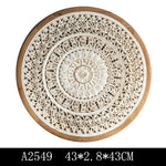 décoration murale bois blanc motif floral relief vintage bohème rustique tasse fleurs séchées bougie