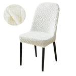 housse chaise extensible jacquard gris moderne fauteuil salle manger banquet
