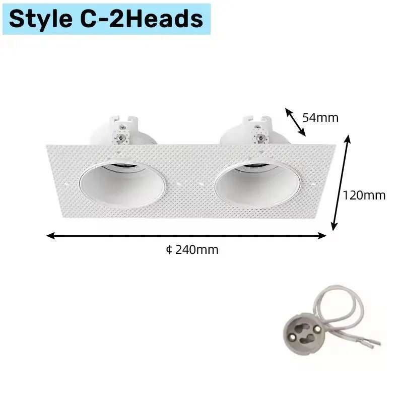 support spot encastré led blanc mat réglable lampe gu10 mr16 moderne