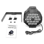 projecteur led 18 lumières rgbw dmx controle 8ch noir professionnel scène dj