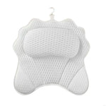coussin bain blanc gris tissu petits points moderne crochet doux