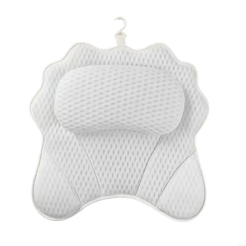 coussin bain blanc gris tissu petits points moderne crochet doux