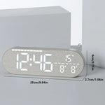 horloge numérique moderne bois naturel affiche heure date température humidité salon minimaliste