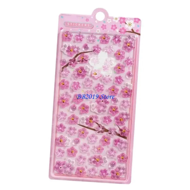 sticker fleurs cerisier rose blanc doré adhésif décoratif floral opaque