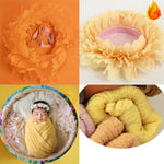 coussin photo bébé moderne violet rose orange bleu doux plissé tissu couverture bandeau jouet