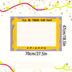 cadres photo violet jaune motifs géométriques friends anniversaire fête moderne minimaliste