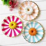 assiettes gobelets papier jetables motifs floraux fête anniversaire mariage décoration