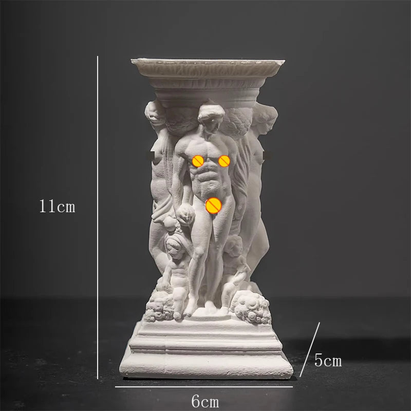 statue arc boîte bijoux blanc sculpté détails classique baroque ornemental decor salon