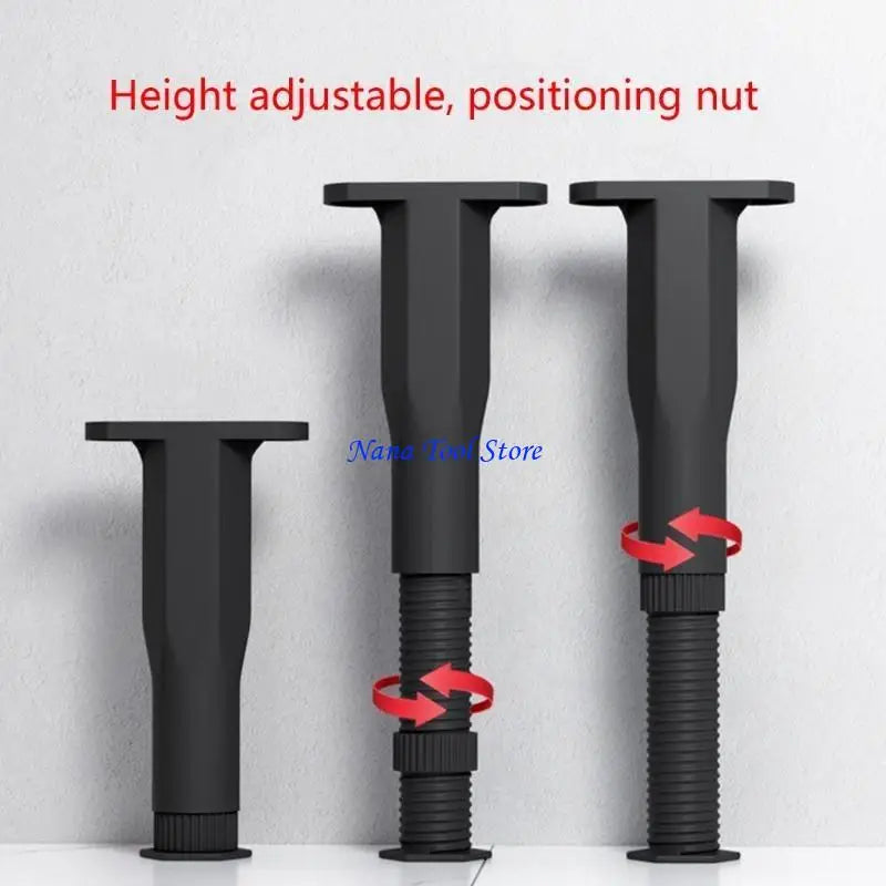 supports pieds réglables meuble noir incurvé moderne surface lisse fixations vis tige filetée adjustable