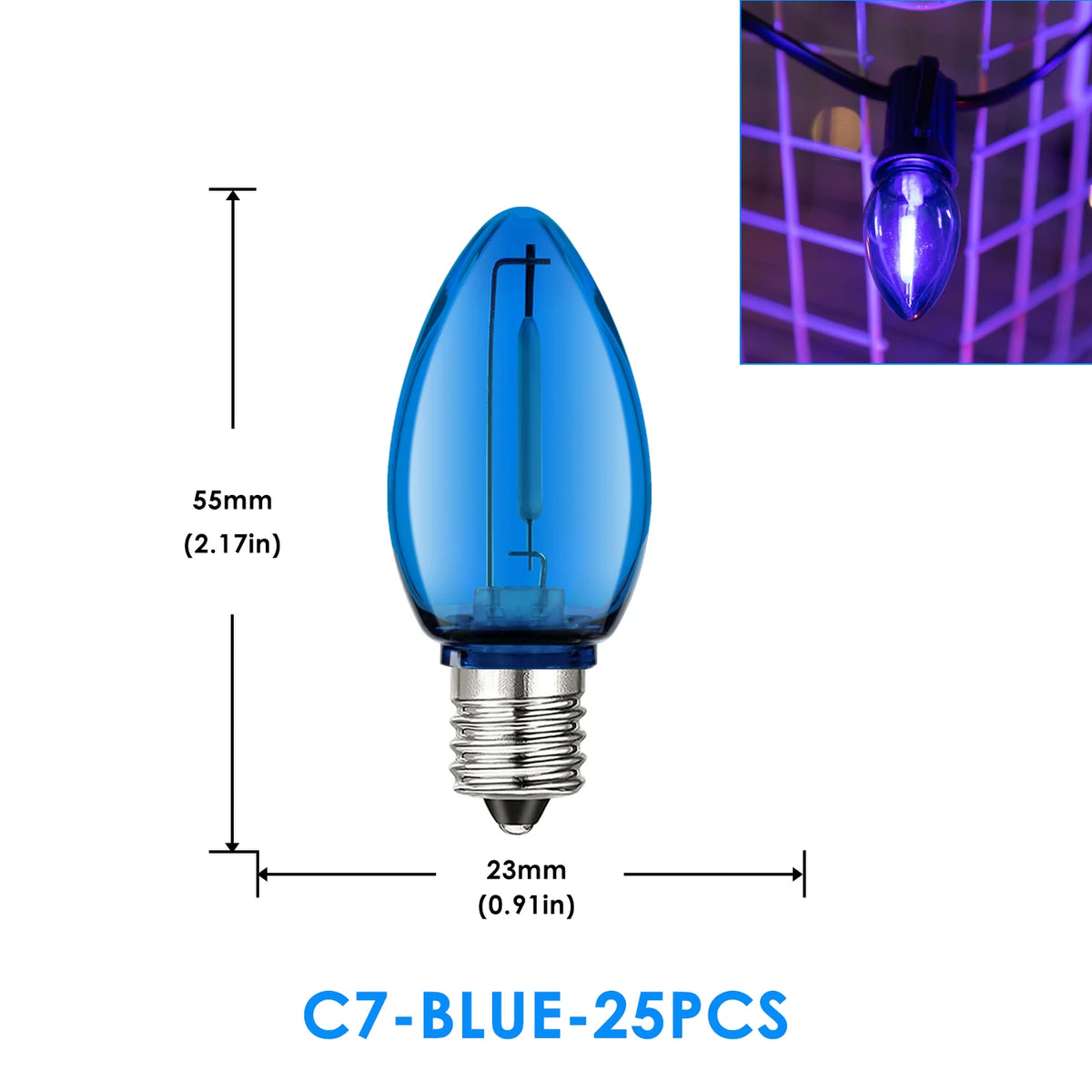 ampoules led c7 multicolore jaune bleu rouge vert orange transparentes modernes ip44 étanche 1w