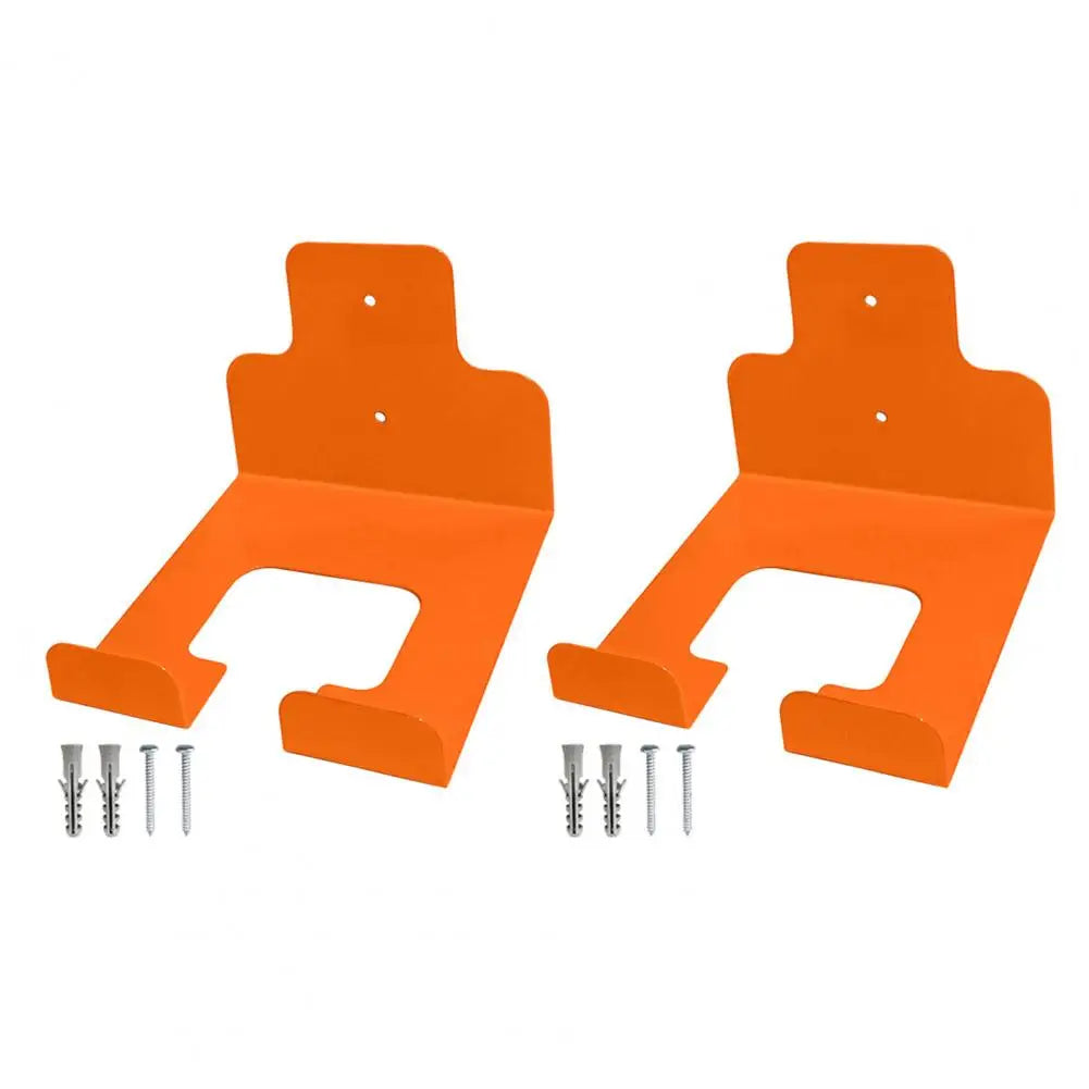 support mural outil électrique garage robuste moderne orange noir vis fixations