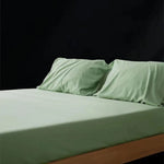 lot draps lit unis vert pastel coton doux moderne chambre maison