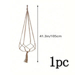 support plante suspendue macramé boho fibre végétale beige artisanalintérieurextérieur
