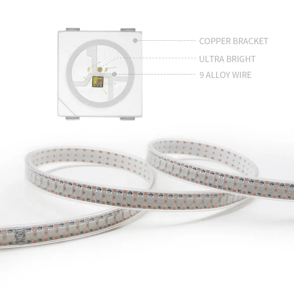 Ruban LED RGB allumé en bleu pour ambiance lumineuse