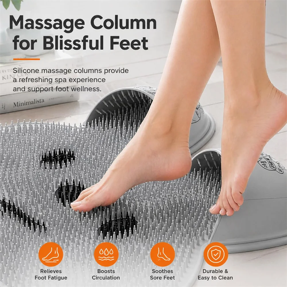 tapis bain antidérapant texturé motif sourire lapin ventouses adhésion bain douche exfoliation massage pieds