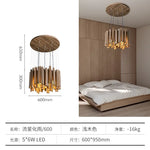 suspension lumineuse bois moderne ligne verticale marron clair finition brillante led scandinave