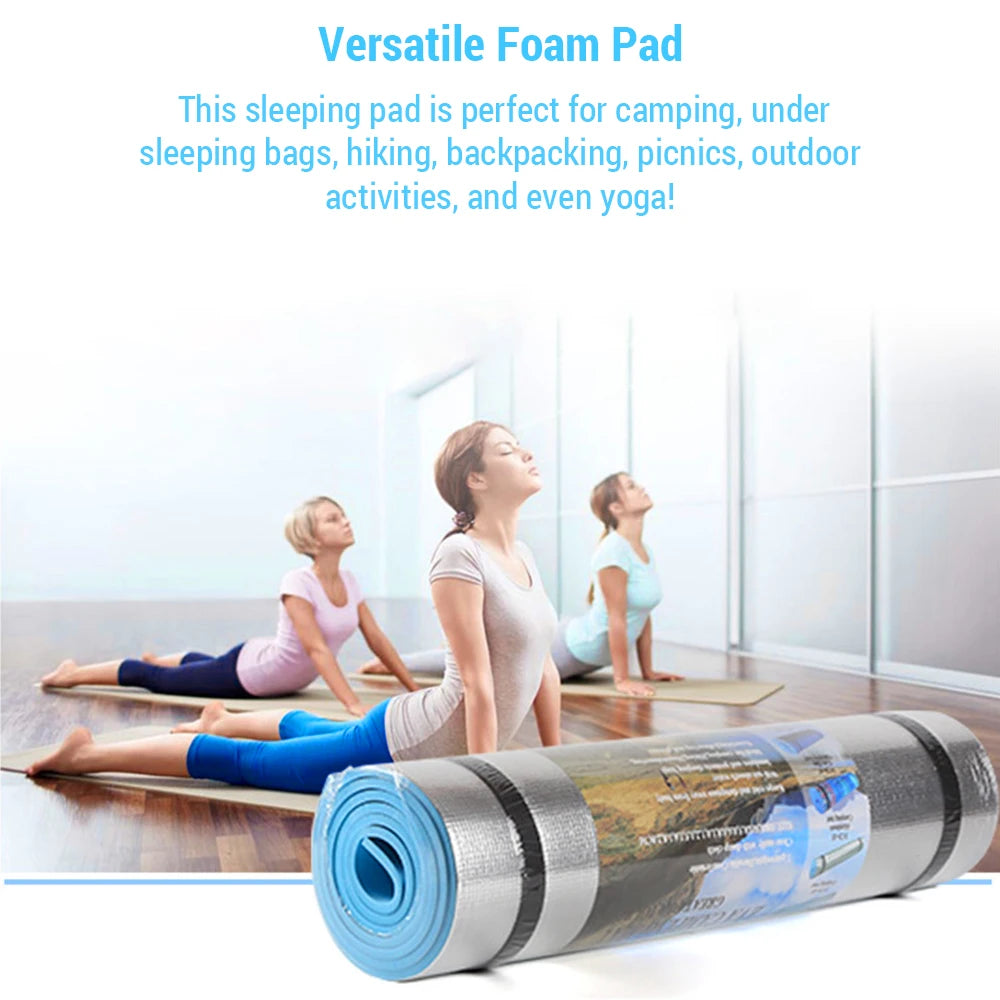 tapis yoga bleu clair imprimé paysage moderne anneaux fixation plein air sable confortable