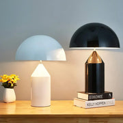 lampe table moderne abatjour hémisphérique couleur blanc noir doré élégante intérieur minimaliste