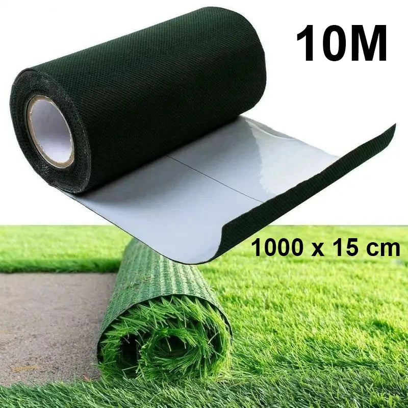 ruban adhésif gazon synthétique 10m long 15cm large tissu jointure jardin utilitaire vert opaque