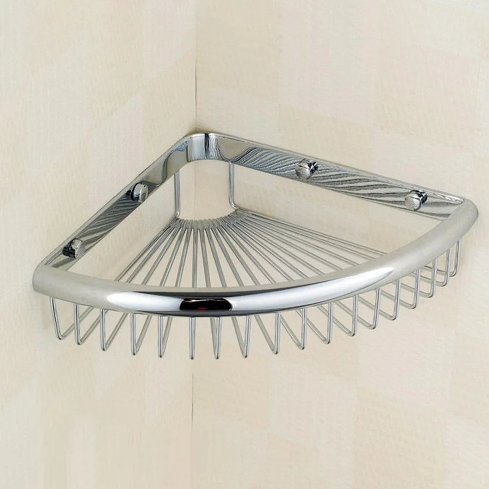 paniers rangement chrome cuivre filetés vis modernes salle bain étagères murales fixations incluses
