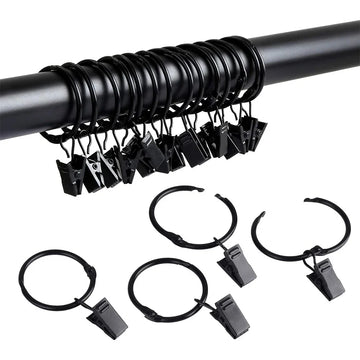anneaux rideau pince linge noir moderne facile robuste fonctionnel suspension objets