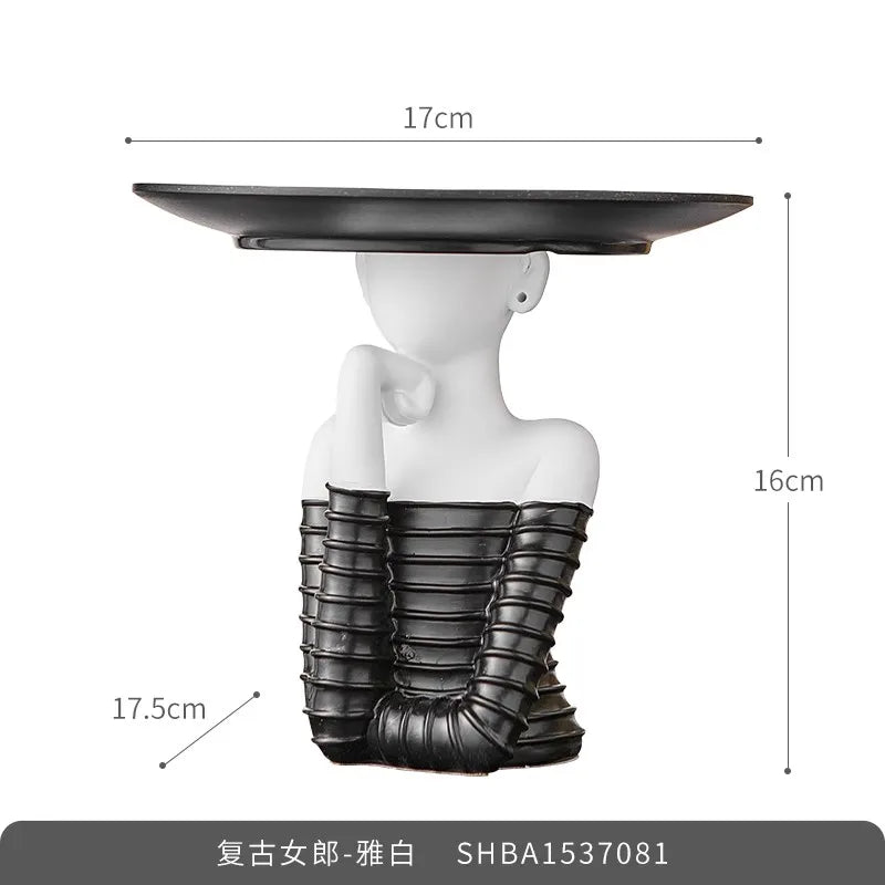 support décoration moderne plateau ovale marron clair foncé lisse opacité chambre salon présentoir rangement