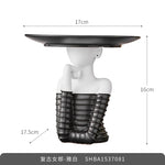support décoration moderne plateau ovale marron clair foncé lisse opacité chambre salon présentoir rangement