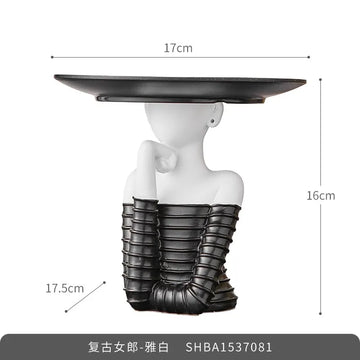 support décoration moderne plateau ovale marron clair foncé lisse opacité chambre salon présentoir rangement