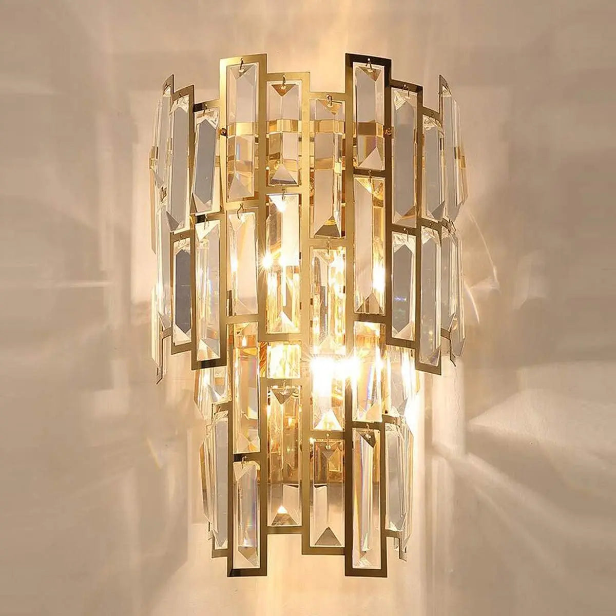 lustre moderne cristal doré transparent lumières 100cm élégant chambre salon