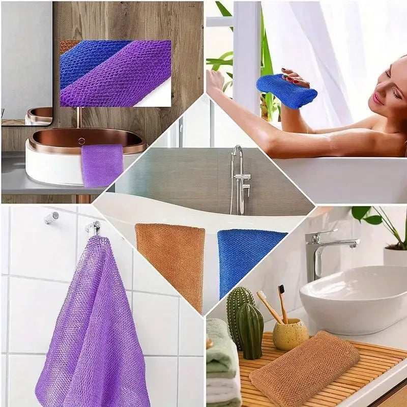 gants bain violet moderne maille fine clips 30x80cm hygiène visage corps soins peauAccessException:error, the