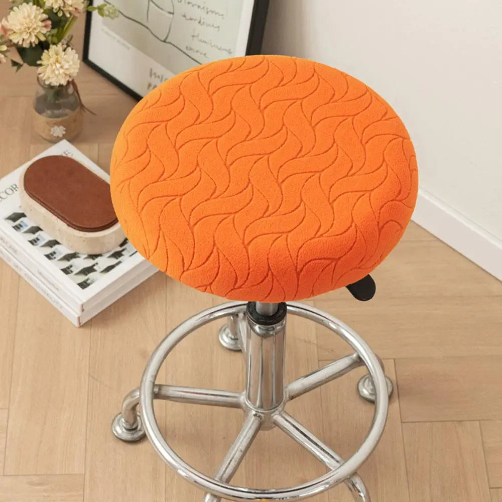 housse tabouret bar velours rayures modernes bleu orange vert gris blanc