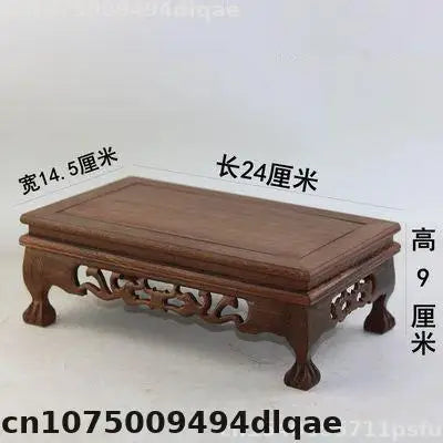 support d'affichage bois sculpté classique pied table vintage marron foncé motifs naturels