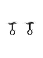 rideau polonais supports tige vis noirs modernes anneaux suspension polyester