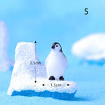 figurines animaux résine blanc noir jaune nautique pingouins phoque flocon neige détaillées maison jardinage