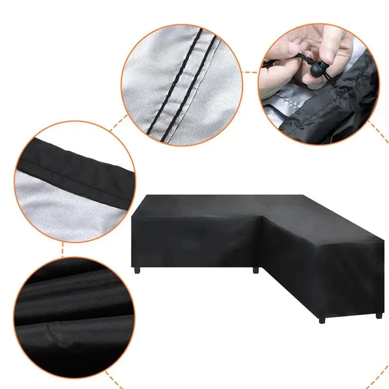 couverture meubles extérieurs polyester noire moderne 215x215cm 286x286cm crochets robuste protectionextérieur