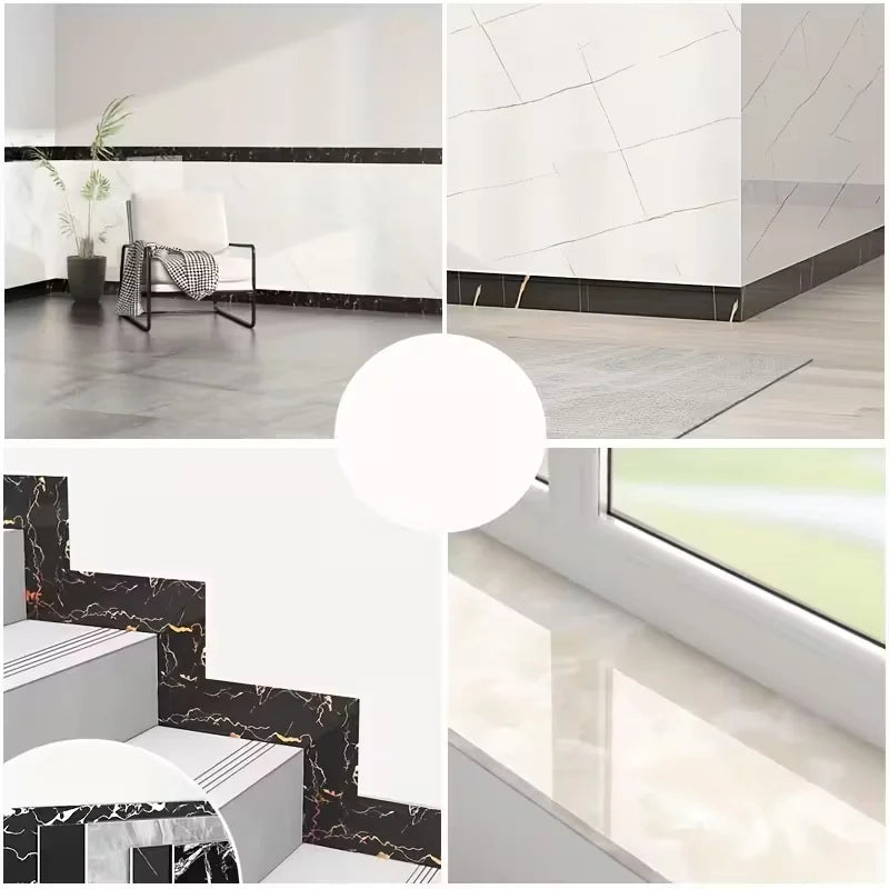 ruban adhésif décoratif marbre moderne blanc gris autocollant mural fond télévision porte