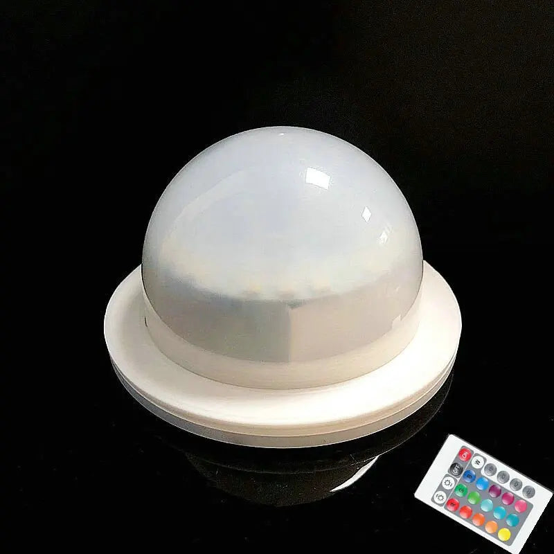 lampe led sphérique rechargeable télécommande couleurs variées moderne blanc orange bleu violet