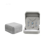 boîte bijoux velours rouge blanche grise classique portable rangement colliers boucles d'oreilles étui transport