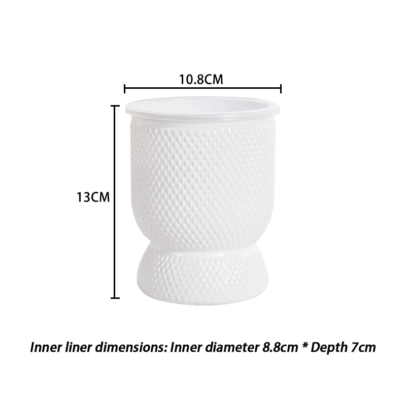 vase moderne plastique blanc imitation céramique ridée décoration intérieur salon