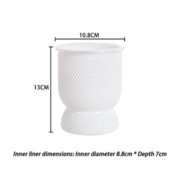vase moderne plastique blanc imitation céramique ridée décoration intérieur salon