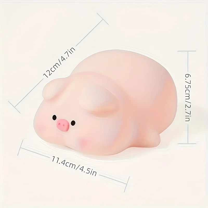 lampe chevet mignon rose cochon cartoon oeil noir nez rose flux lumineux faible tactile