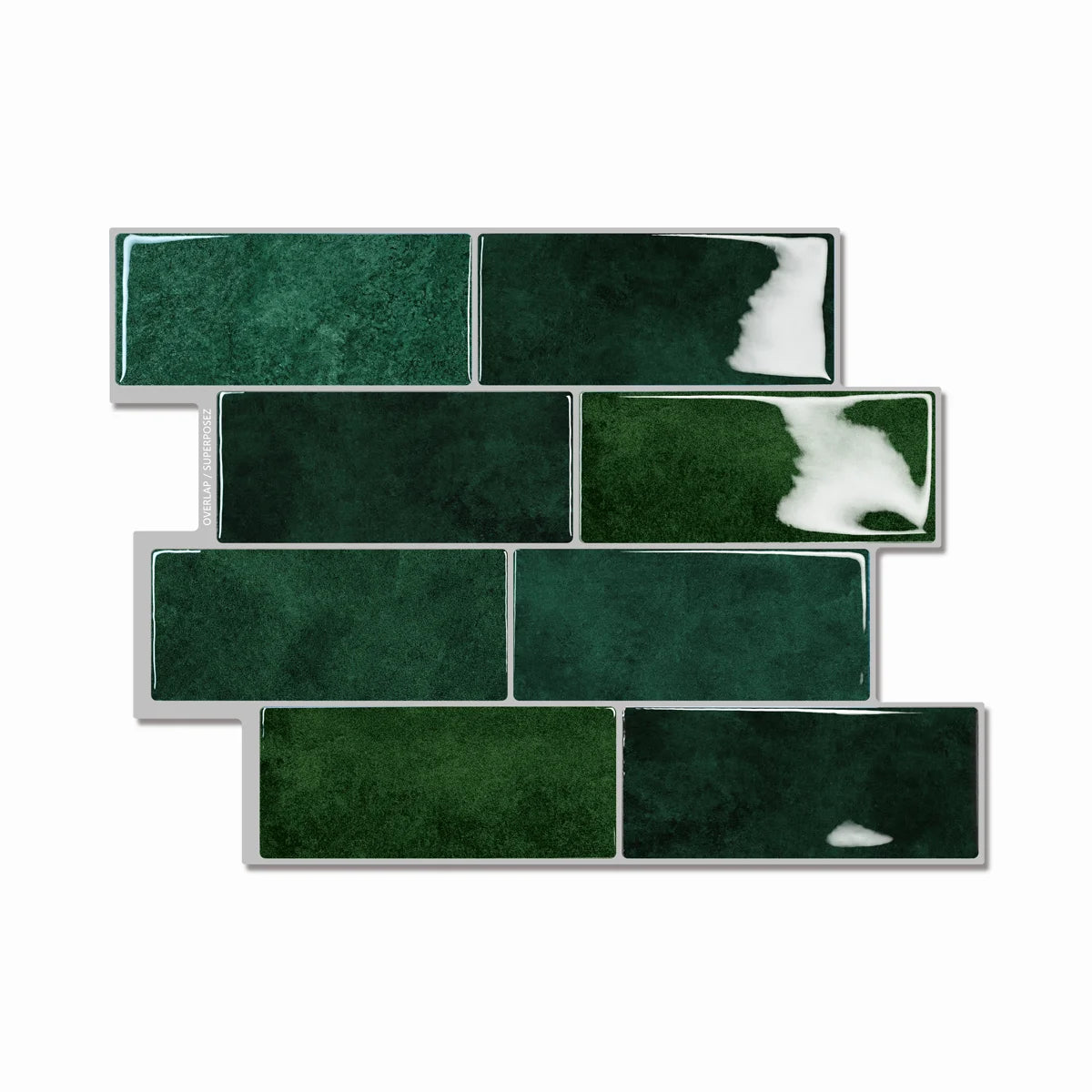 sticker mural 3d imitation carreaux brique verte moderne rustique 10 pièces