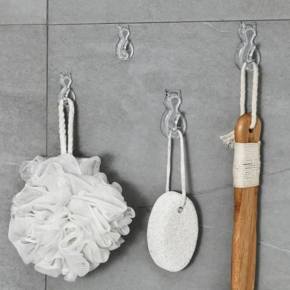 crochets décoratifs chat transparent adhésifs accessoires ménagers modernes serviettes clés bijoux cheveux étanches multiplications