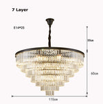 lustre moderne élégant doré transparent prismes géométriques câble led chambre salle mangerhôtel
